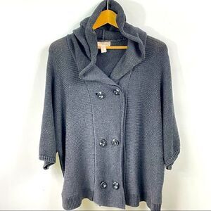FOREVER 21 | hooded knit sweater XS black short sleeve